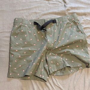 Green Shorts with mushroom Print
